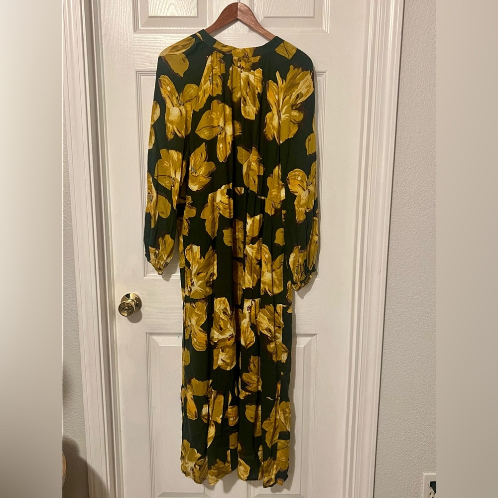 A New Day Green and Yellow Patterned Dress